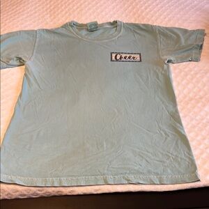 Green Short Sleeve Tee with Minimalist Cheer Logo